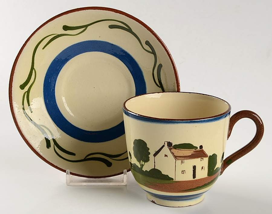 Torquay Devon Motto Ware Footed Cup & Saucer Set by Dartmouth-1