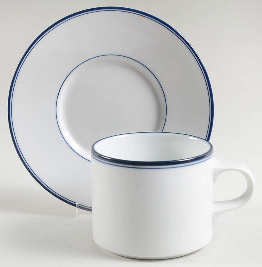 Allegro Blue (Japan) Flat Cup & Saucer Set by Dansk-1