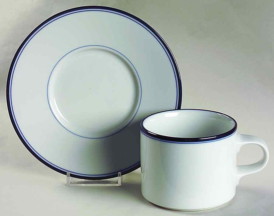 Allegro Blue (Japan) Flat Cup & Saucer Set by Dansk-1