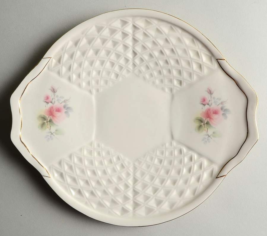 Irish Rose Handled Cake Plate by Donegal Parian-1
