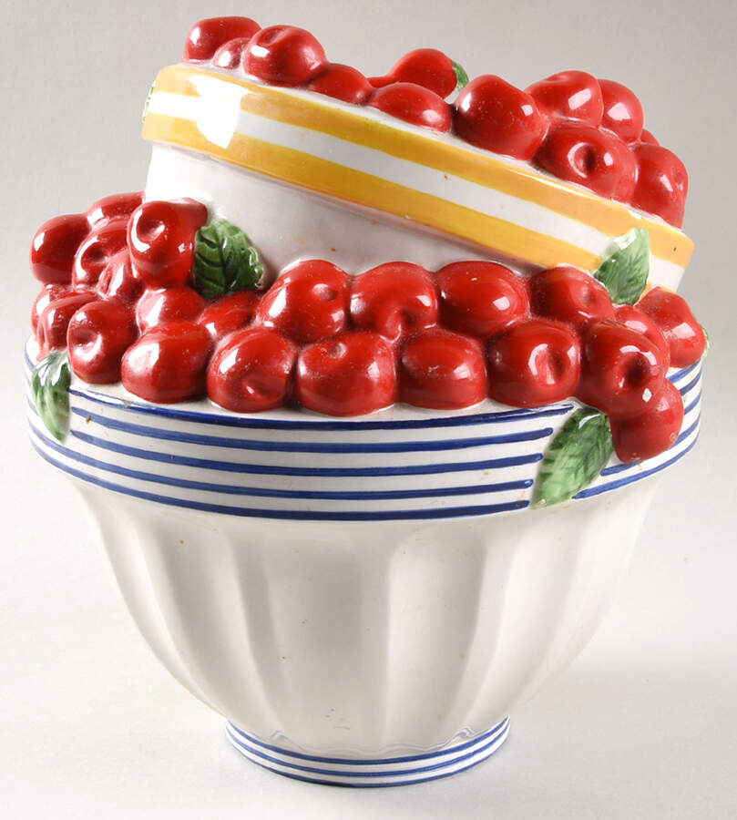 Life Is Just a Bowl of Cherries Figural Cookie Jar No Lid by Department 56-1