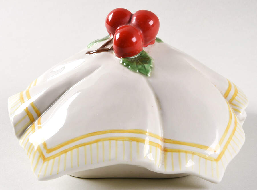 Life Is Just a Bowl of Cherries Lid for Figural Cookie Jar by Department 56-1