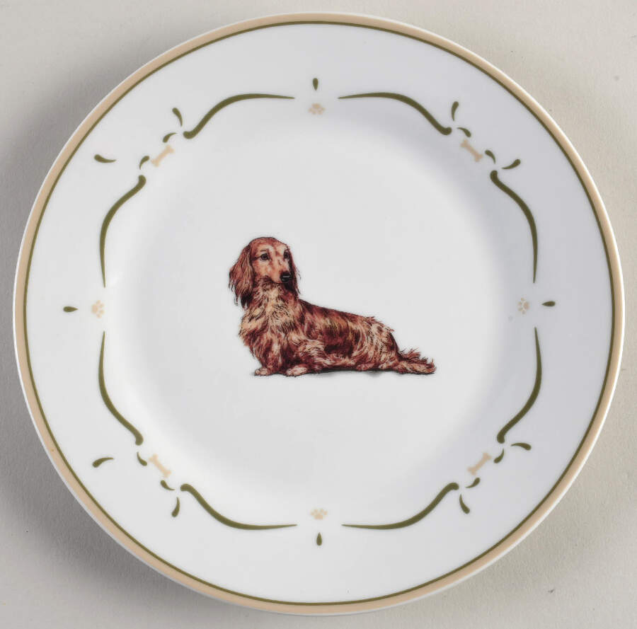 Dachshund Salad/Dessert Plate by Danbury Mint-1