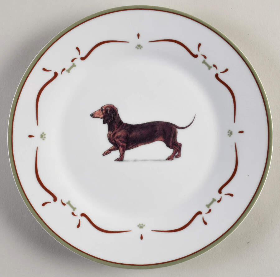 Dachshund Salad/Dessert Plate by Danbury Mint-1