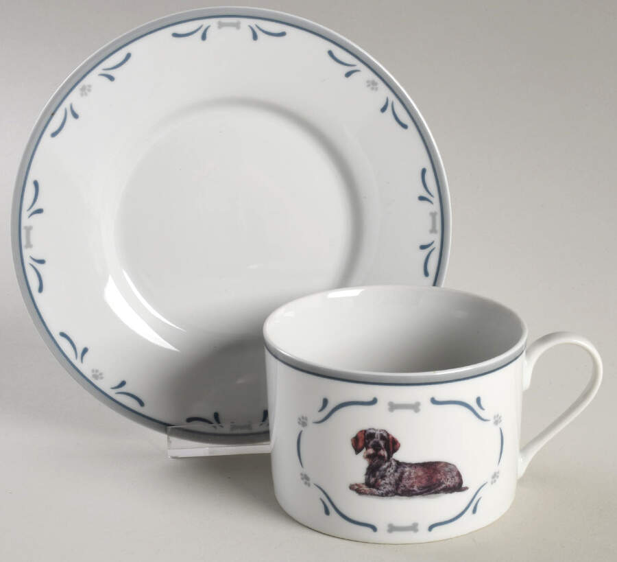Dachshund Flat Cup & Saucer Set by Danbury Mint-1