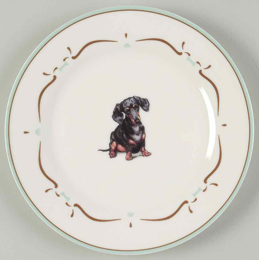 Dachshund Salad/Dessert Plate by Danbury Mint-1