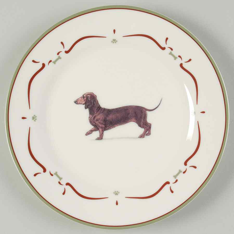 Dachshund Salad/Dessert Plate by Danbury Mint-1