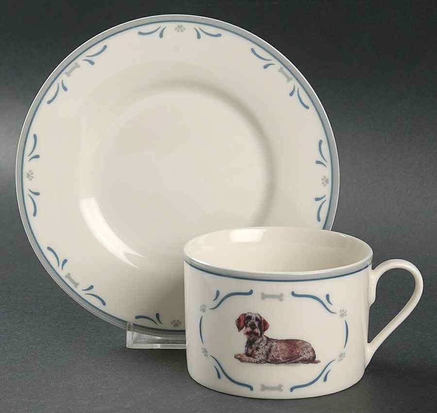 Dachshund Flat Cup & Saucer Set by Danbury Mint-1