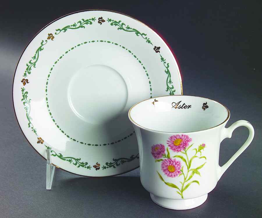 Flowers of the Month Footed Cup & Saucer Set by Domestications-1