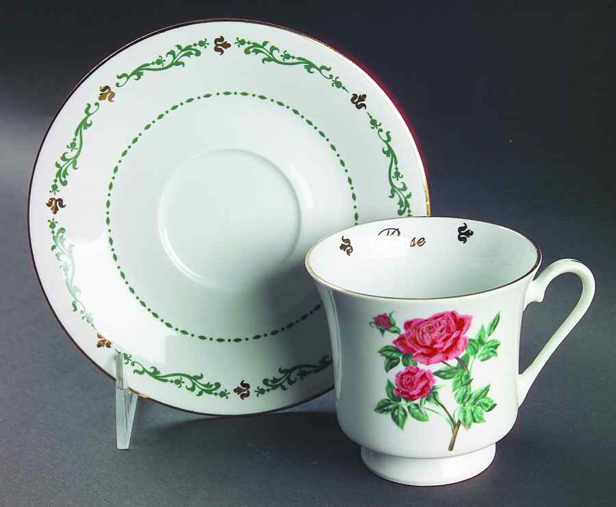 Flowers of the Month Footed Cup & Saucer Set by Domestications-1