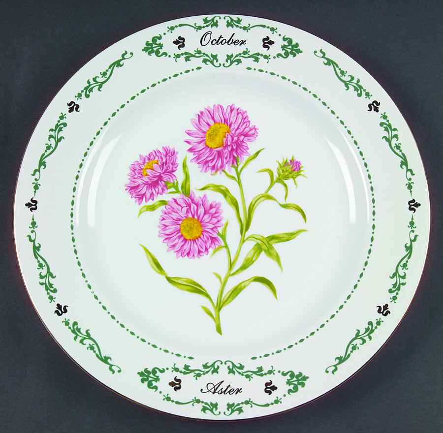 Flowers of the Month Dinner Plate by Domestications-1