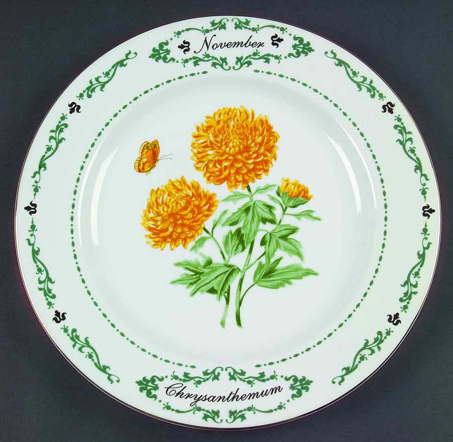Flowers of the Month Dinner Plate by Domestications-1