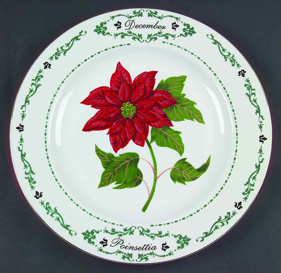 Flowers of the Month Dinner Plate by Domestications-1