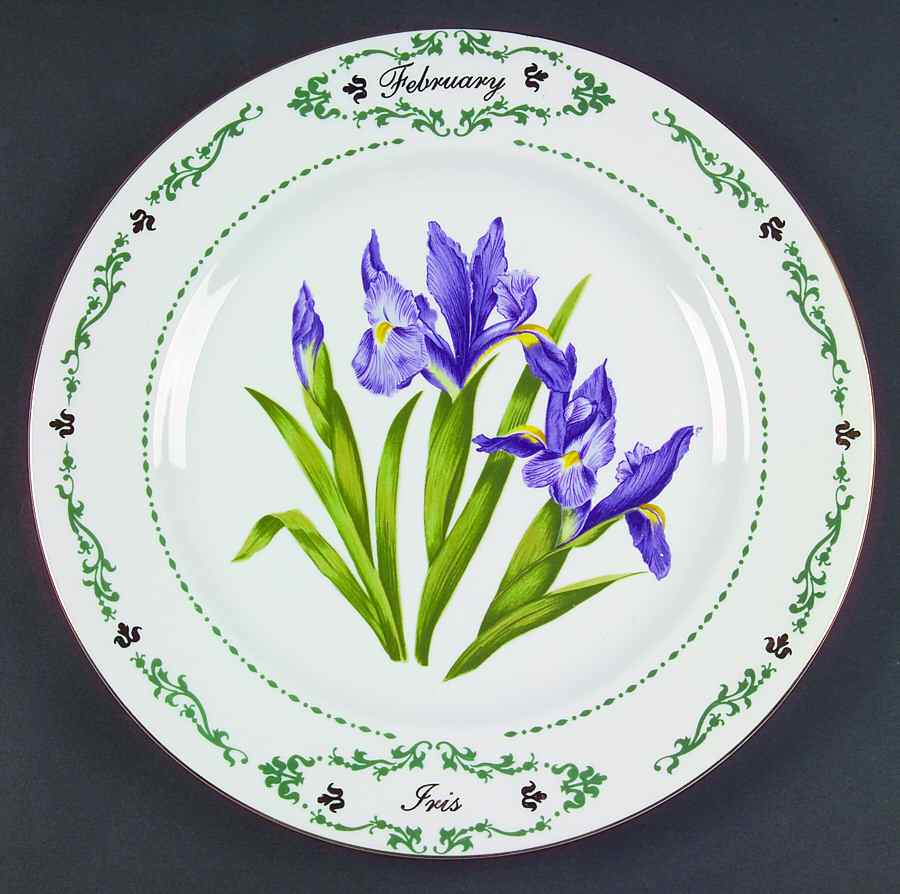 Flowers of the Month Dinner Plate by Domestications-1