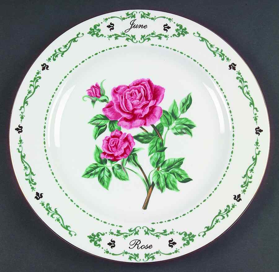Flowers of the Month Dinner Plate by Domestications-1