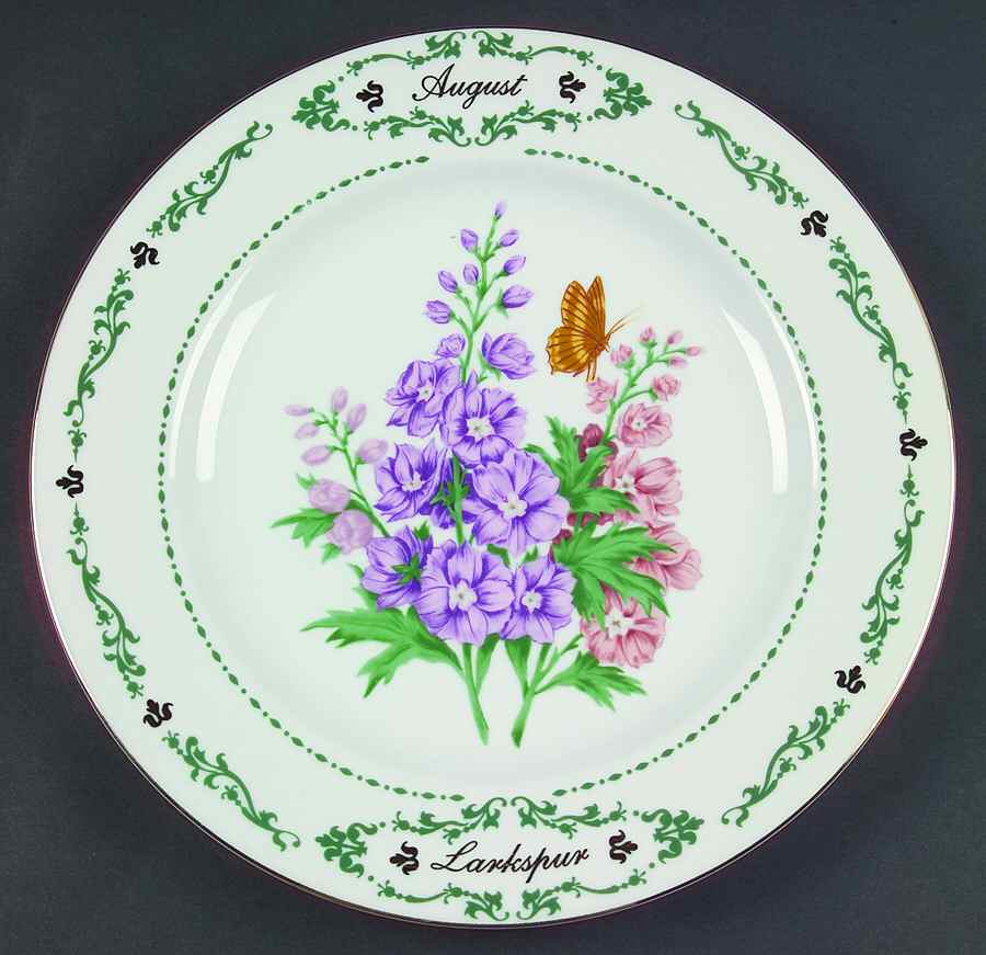 Flowers of the Month Dinner Plate by Domestications-1