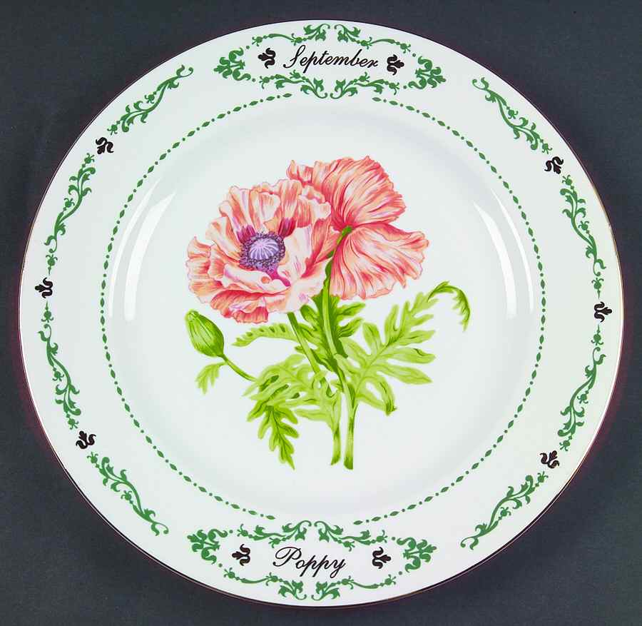 Flowers of the Month Dinner Plate by Domestications-1
