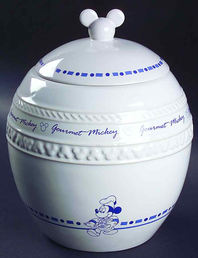 Gourmet Mickey (Blue Embossed) Cookie Jar & Lid by Disney-1