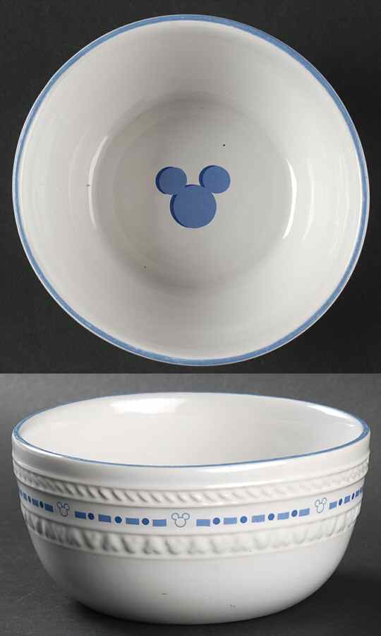 Gourmet Mickey (Blue Embossed) Soup/Cereal Bowl by Disney-1