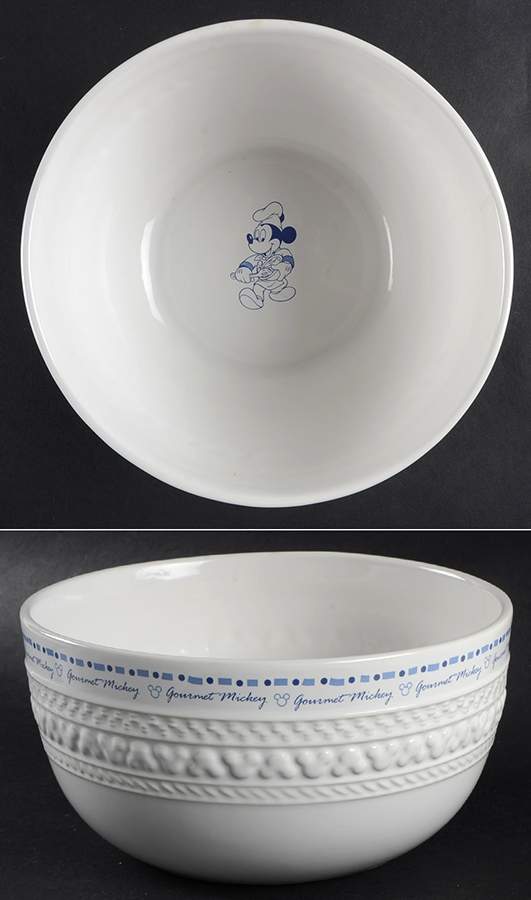 Gourmet Mickey (Blue Embossed) 8" Round Vegetable Bowl by Disney-1