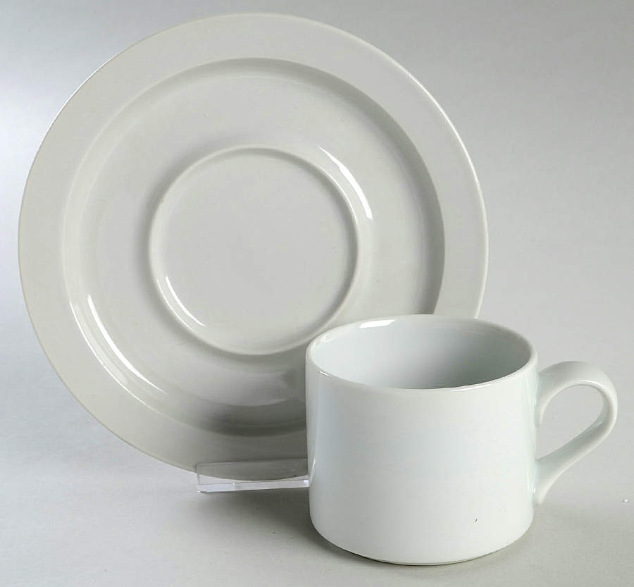 Refsgaard White Flat Cup & Saucer Set by Dansk-1