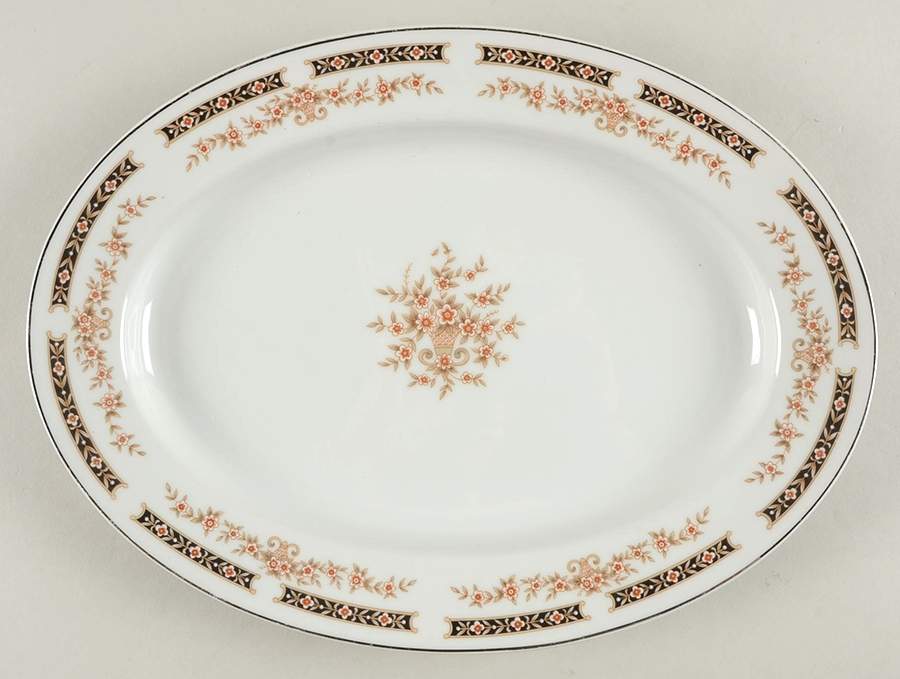 Victoria 12" Oval Serving Platter by Dynasty China-1