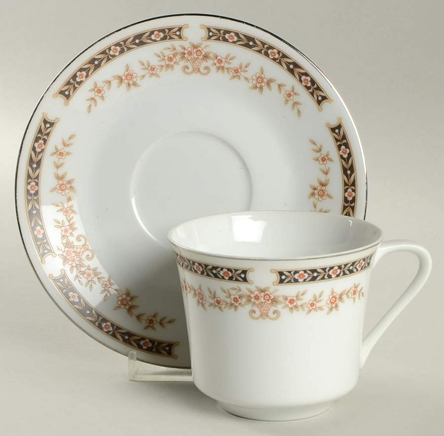 Victoria Flat Cup & Saucer Set by Dynasty China-1