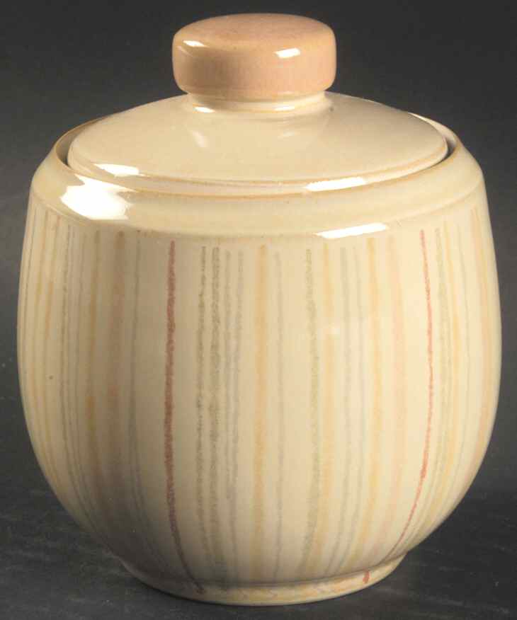 Caramel Stripes Sugar Bowl & Lid by Denby-Langley-1