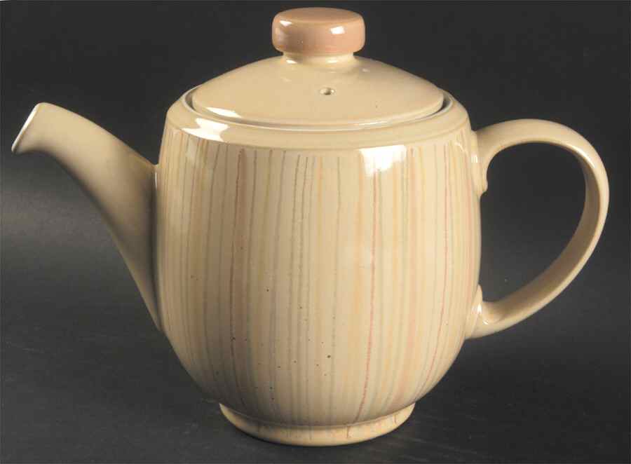 Caramel Stripes Teapot & Lid by Denby-Langley-1