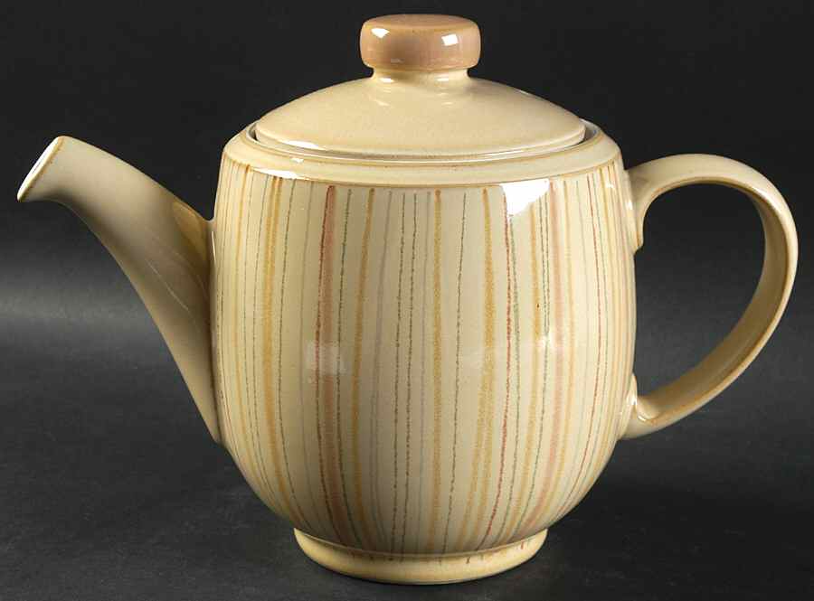Caramel Stripes Teapot & Lid by Denby-Langley-1