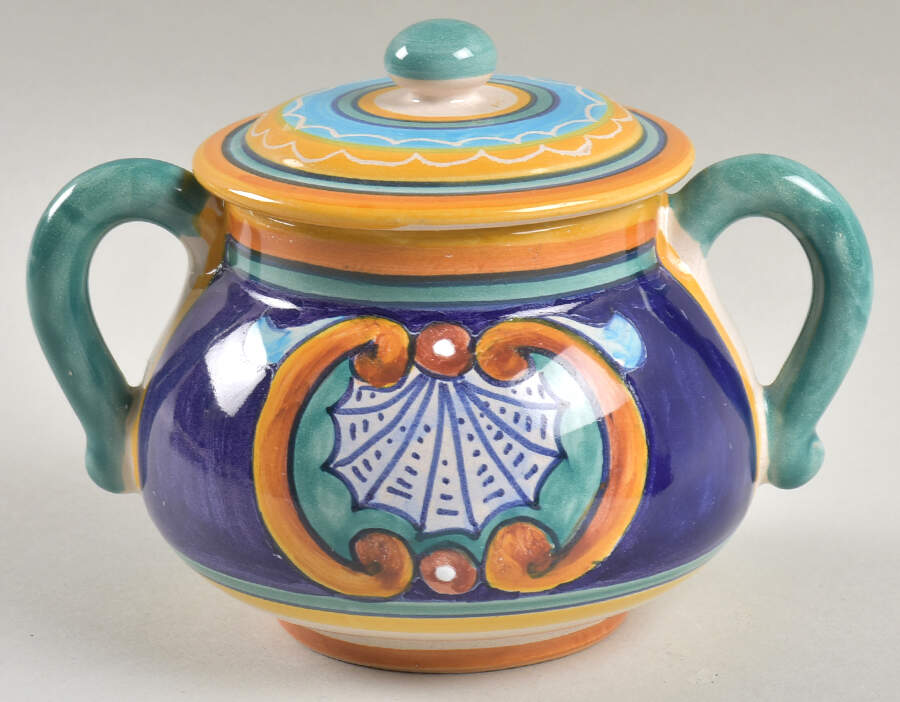 Eugenio Sugar Bowl & Lid by Deruta (Italy)-1