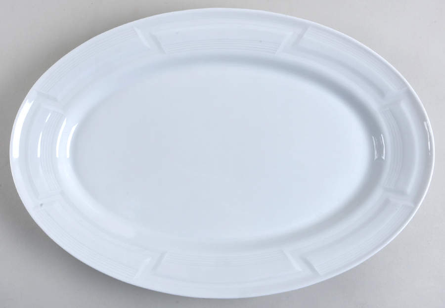 Celtika White 16" Oval Serving Platter by Philippe Deshoulieres-1