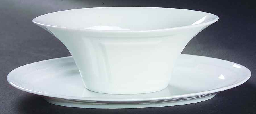 Celtika White Gravy Boat & Underplate/Relish by Philippe Deshoulieres-1