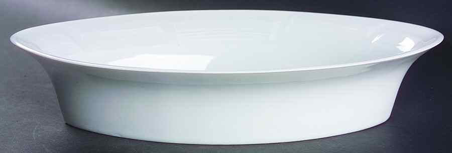 Celtika White 12" Oval Vegetable Bowl by Philippe Deshoulieres-1