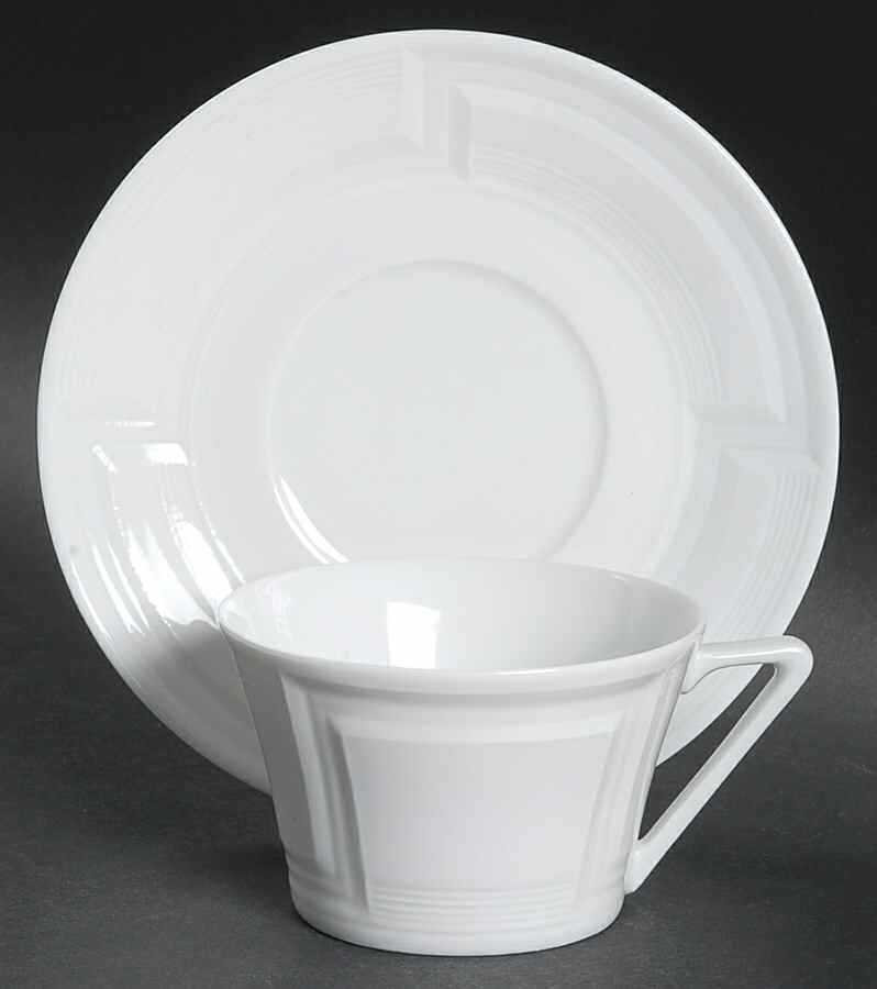 Celtika White Flat Cup & Saucer Set by Philippe Deshoulieres-1