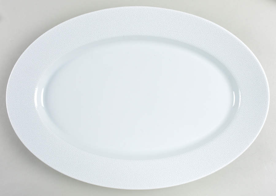 Seychelles White 16" Oval Serving Platter by Philippe Deshoulieres-1
