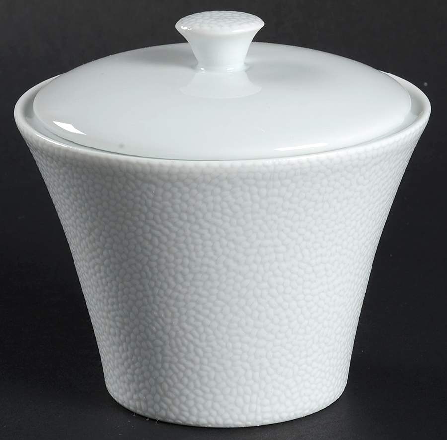 Seychelles White Sugar Bowl & Lid by Philippe Deshoulieres-1
