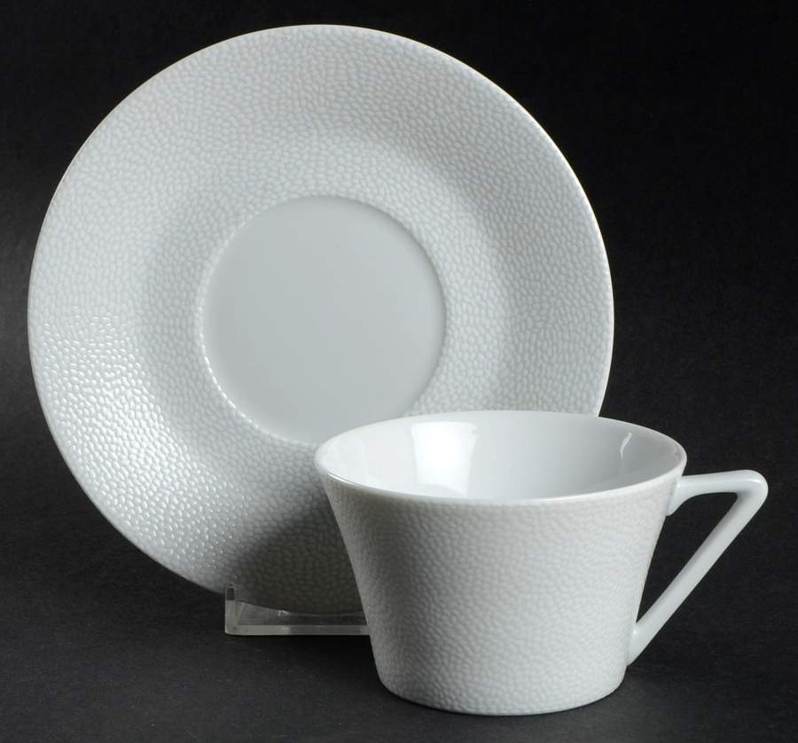 Seychelles White Flat Cup & Saucer Set by Philippe Deshoulieres-1