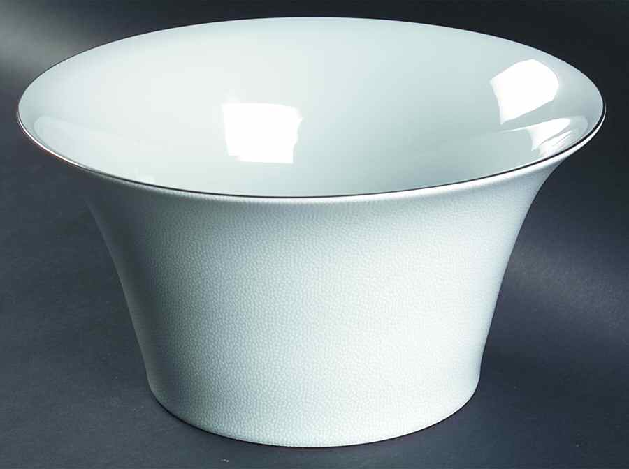 Seychelles Mat Platinum Filet 10" Large Salad Serving Bowl by Philippe Deshoulieres-1