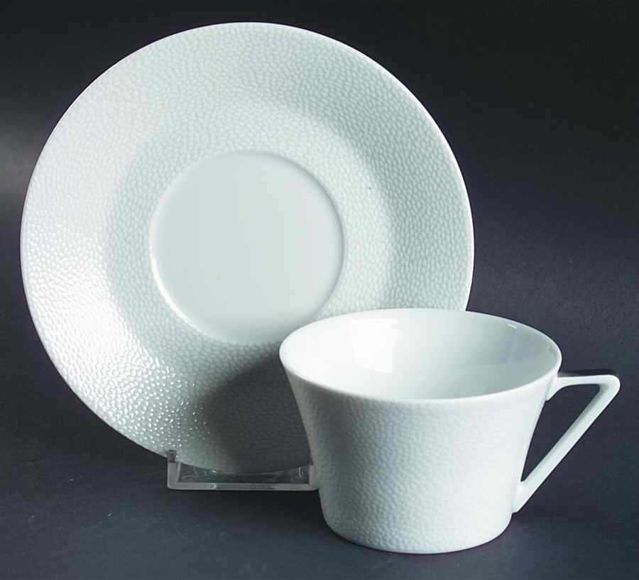 Seychelles Mat Platinum Filet Flat Cup & Saucer Set by Philippe Deshoulieres-1