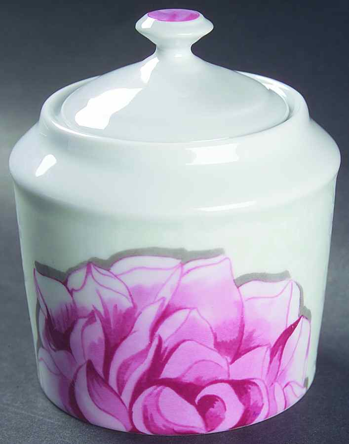 Les Pivoines Sugar Bowl & Lid by Philippe Deshoulieres-1