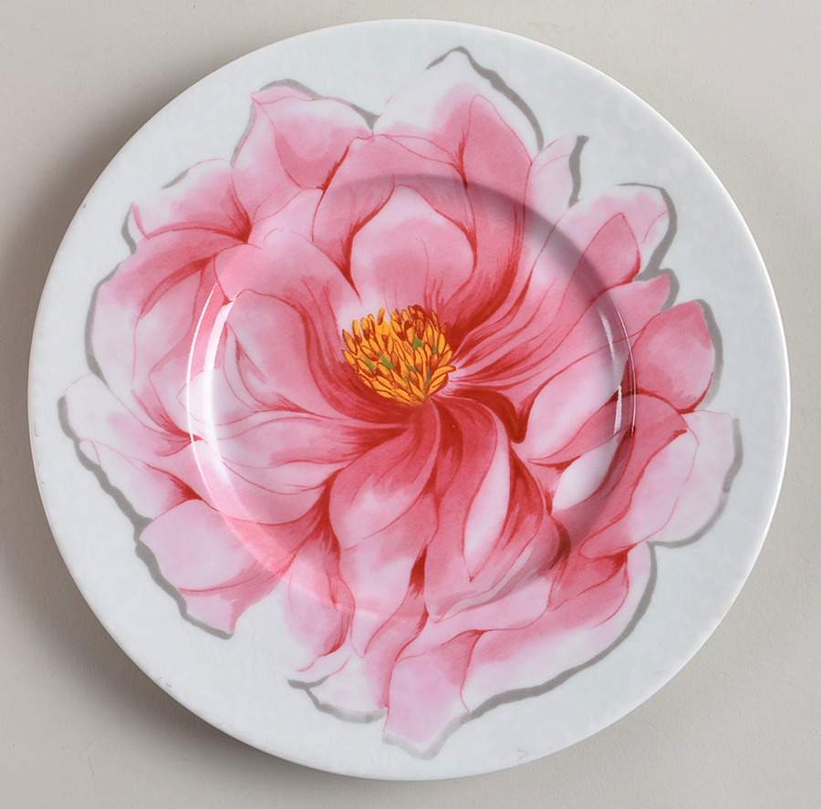 Les Pivoines Salad/Dessert Plate by Philippe Deshoulieres-1