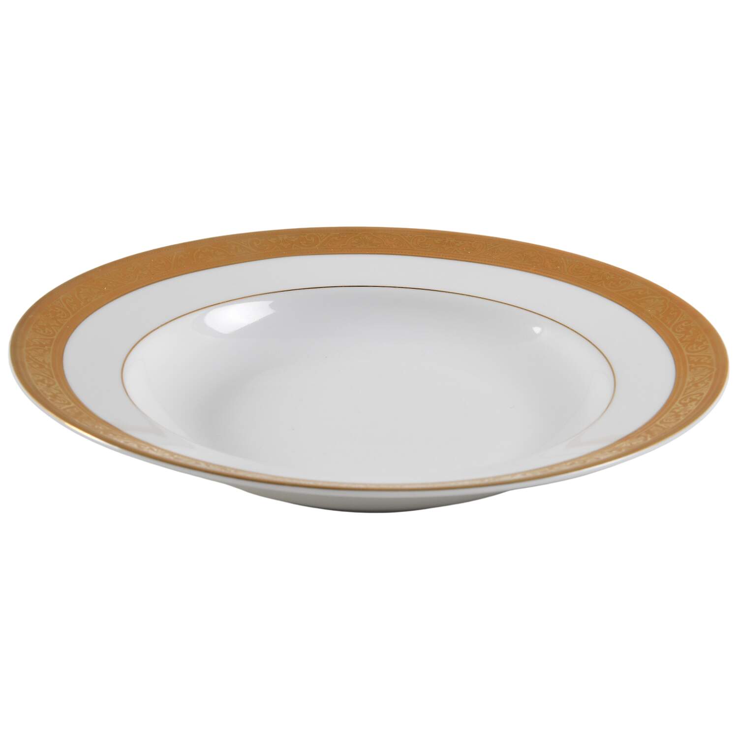 Trianon Gold Large Rim Soup Bowl by Philippe Deshoulieres-1