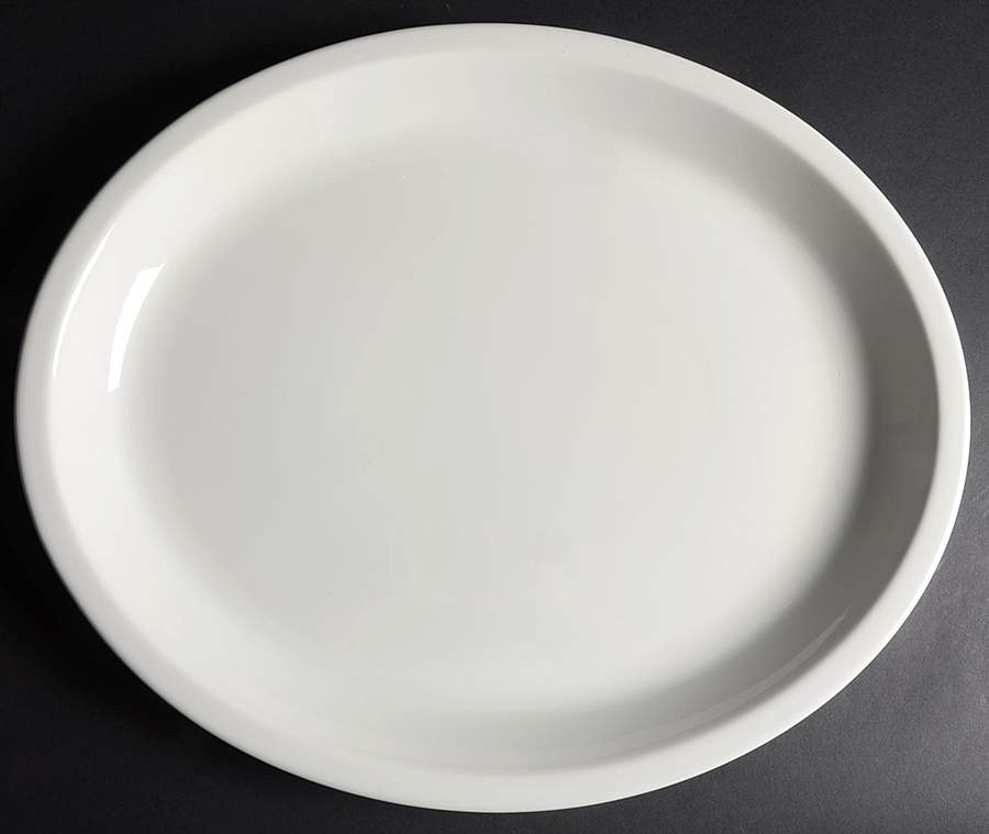 Classic White 17" Oval Serving Platter by Dudson-1