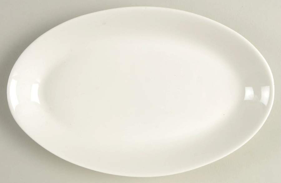 Flare White 8" Oval Serving Platter by Dudson-1