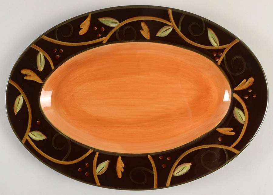 Chocolate Berries 13" Oval Serving Platter by Demdaco-1