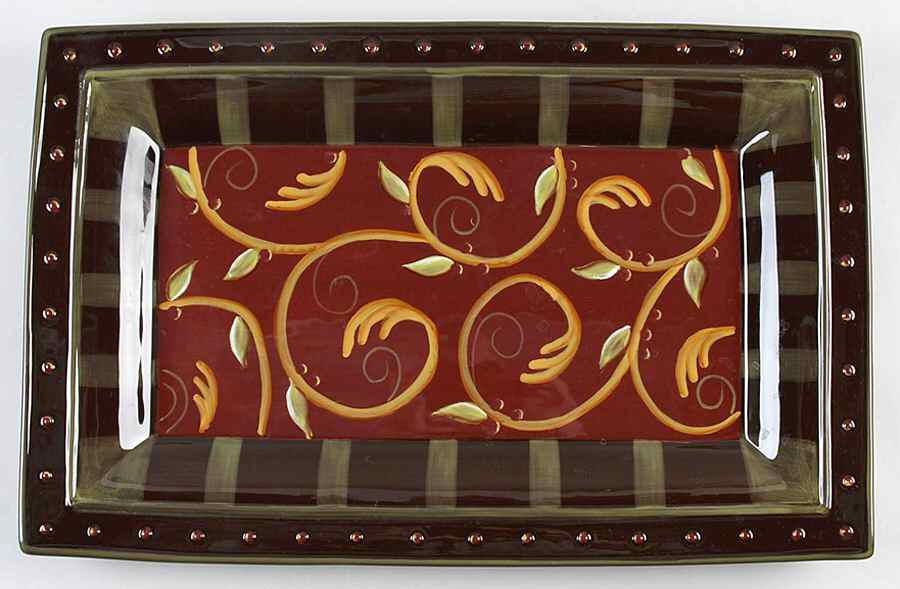 Chocolate Berries 17" Rectangular Serving Platter by Demdaco-1