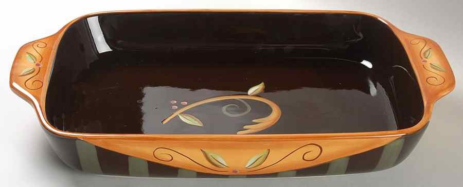 Chocolate Berries 16" Rectangular Baker by Demdaco-1