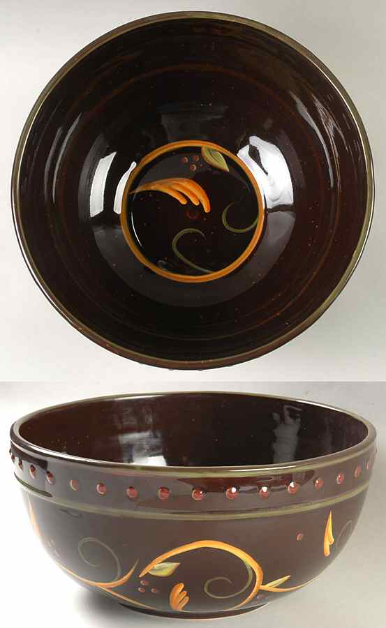Chocolate Berries 10" Large Salad Serving Bowl by Demdaco-1