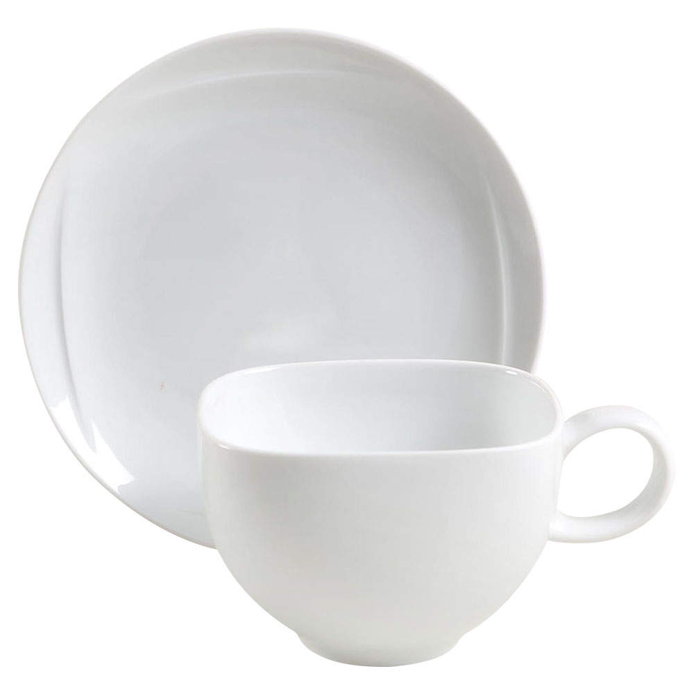 Arena (White) Flat Cup & Saucer Set by Dansk-1